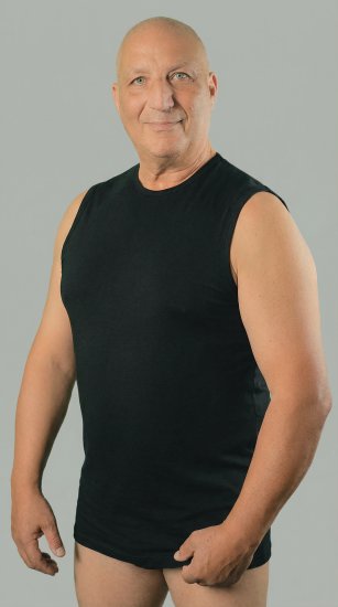 20 Nodi 1004 Sleeveless Crew Neck Shirt in Combed Cotton Jersey Black - Unterhemden - 