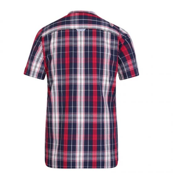 D555 Terell Shirt Navy/Red - Herrenhemden - Herrenhemden in großen Größen