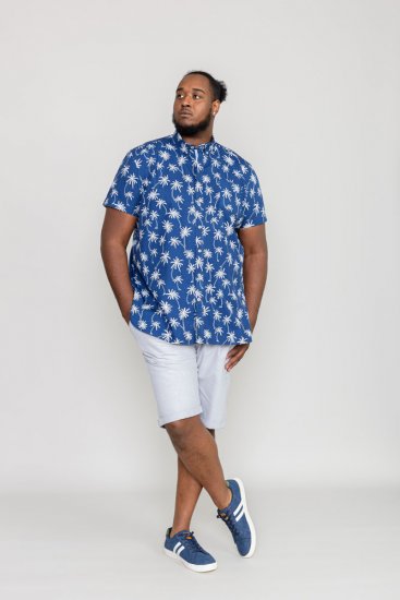 D555 BURLEY Palm Tree Print Shirt - Herrenhemden - Herrenhemden in großen Größen