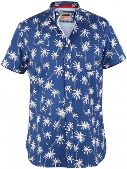 D555 BURLEY Palm Tree Print Shirt - Herrenhemden - Herrenhemden in großen Größen
