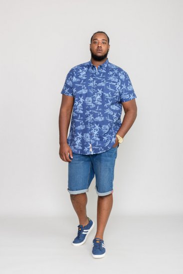 D555 WHITSBURY Hawaiian Print Shirt - Herrenhemden - Herrenhemden in großen Größen