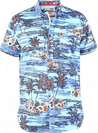 D555 CHARFORD Hawaiian Reverse Printed Shirt - Herrenhemden - Herrenhemden in großen Größen