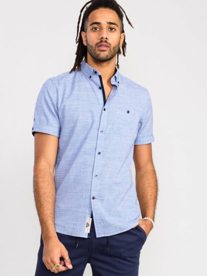 D555 Hadley S/S Micro Dog Tooth Check Shirt - Herrenhemden - Herrenhemden in großen Größen