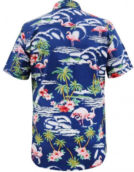 D555 Durham Flamingo Hawaiian Ao Print Shirt - Herrenhemden - Herrenhemden in großen Größen