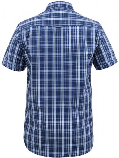 D555 Walcot Check Button Down Collar S/S Shirt Navy - Herrenhemden - Herrenhemden in großen Größen