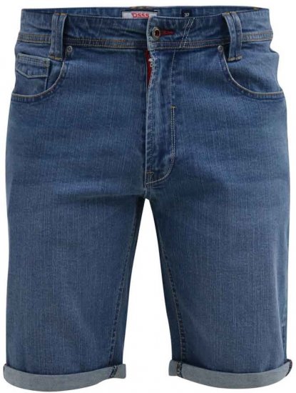 D555 Suffolk Blue Stretch Denim Shorts - Herrenshorts - Herrenshorts in großen Größen