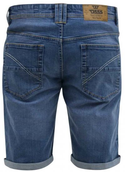 D555 Suffolk Blue Stretch Denim Shorts - Herrenshorts - Herrenshorts in großen Größen