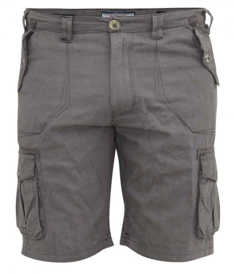 D555 Melton Cotton Cargo Shorts Grey - Herrenshorts - Herrenshorts in großen Größen