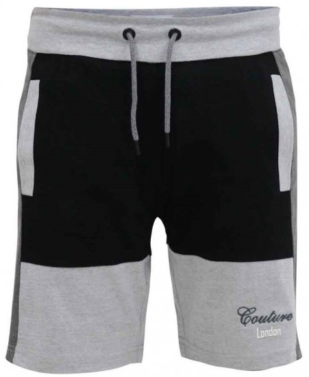 D555 Kirton Couture Elasticated Waistband Shorts Black/Charcoal - Jogginghosen für Herren in großen Größen - Jogginghosen für Herren in großen Größen