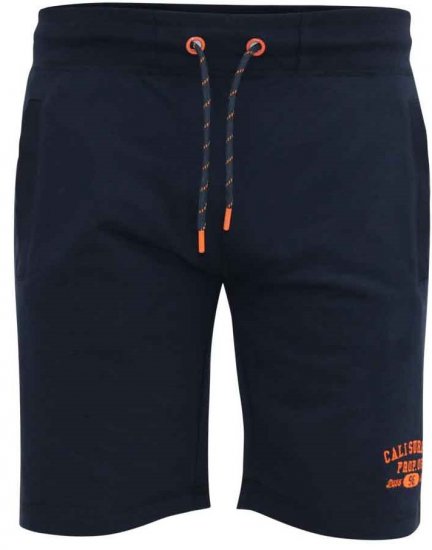 D555 Sutton Elasticated Waist Shorts With Embroidery Navy - Jogginghosen für Herren in großen Größen - Jogginghosen für Herren in großen Größen