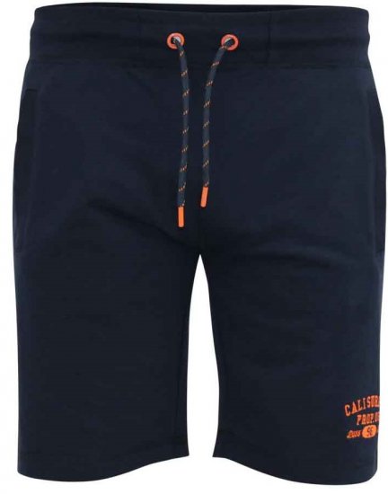 D555 Sutton Elasticated Waist Shorts With Embroidery Navy - Jogginghosen für herren - Jogginghosen für Herren in großen Größen