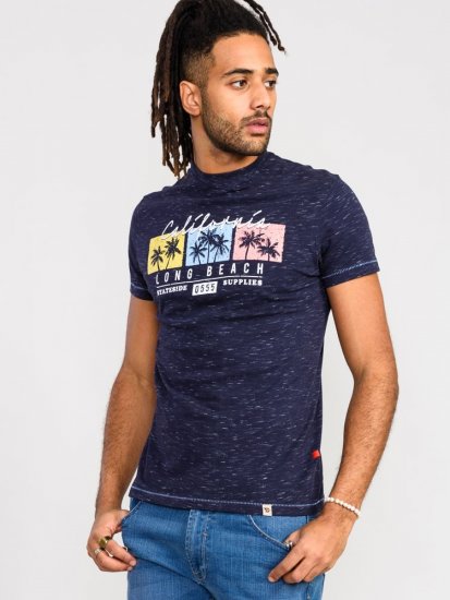 D555 Thorndon California Long Beach Printed T-Shirt - Herren-T-shirts - Herren-T-Shirts in großen Größen