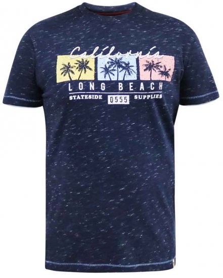 D555 Thorndon California Long Beach Printed T-Shirt - Herren-T-shirts - Herren-T-Shirts in großen Größen