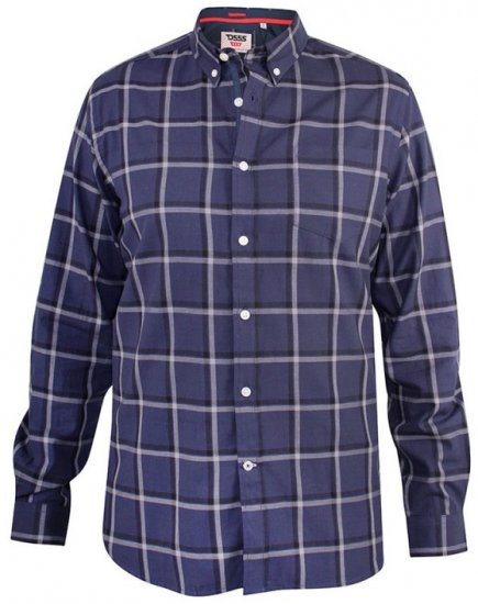 D555 Townsville Check Button Down Collar Shirt Navy - Herrenhemden - Herrenhemden in großen Größen
