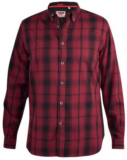 D555 Benalla Check Long Sleeve Button Down Shirt - Herrenhemden - Herrenhemden in großen Größen
