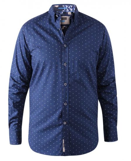 D555 Chilton LS Shirt Navy - Herrenhemden - Herrenhemden in großen Größen