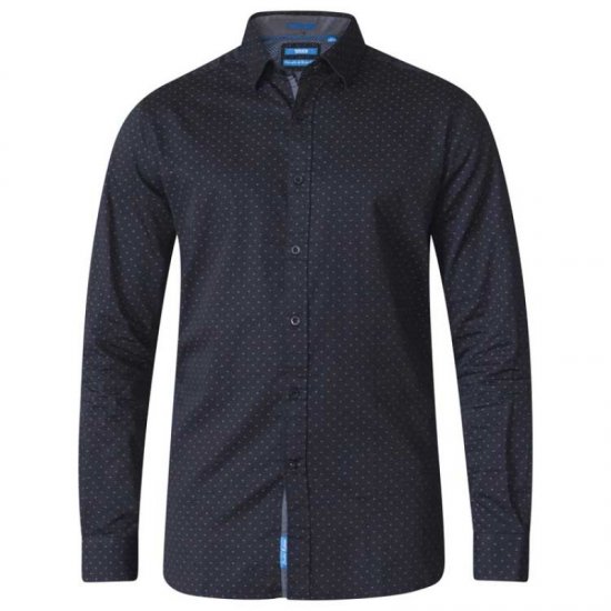 D555 Jahine Long Sleeve Printed Shirt Black - Herrenhemden - Herrenhemden in großen Größen