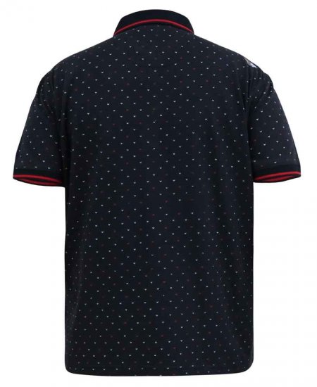 D555 Ashwell Ao Printed Polo Shirt Dark Navy - Polo-shirts für herren - Polo-Shirts für Herren in großen Größen