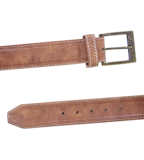 D555 Dylan Tan Bonded Leather Belt - Lange Gürtel - Lange Gürtel für Männer