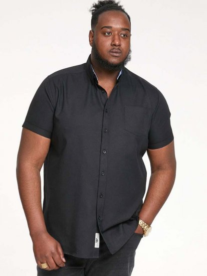 D555 James Short Sleeve Oxford Shirt Black - Herrenhemden - Herrenhemden in großen Größen