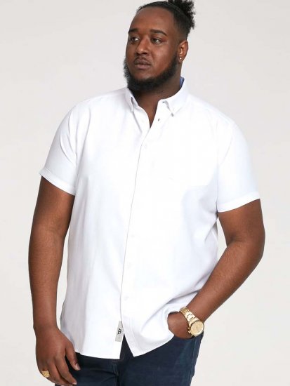 D555 James Short Sleeve Oxford Shirt White - Herrenhemden - Herrenhemden in großen Größen
