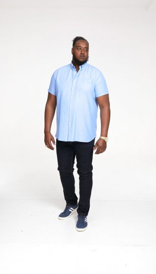 D555 James Short Sleeve Oxford Shirt Sky Blue - Herrenhemden - Herrenhemden in großen Größen