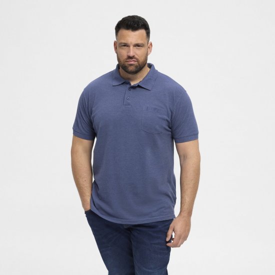 North Latitude Polo Blue Melange - Polo-shirts für herren - Polo-Shirts für Herren in großen Größen