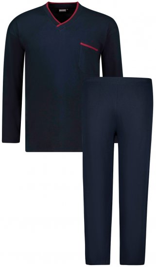 Adamo Beppo Long Sleeve Pyjama Navy - Herrenunterwäsche & bademode - Herrenunterwäsche & Bademode in großen Größen