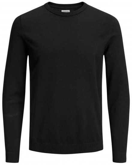 Jack & Jones Crew neck Knitted Sweater Black - Herren-sweater und -hoodies - Herren-Sweater und -Hoodies in großen Größen