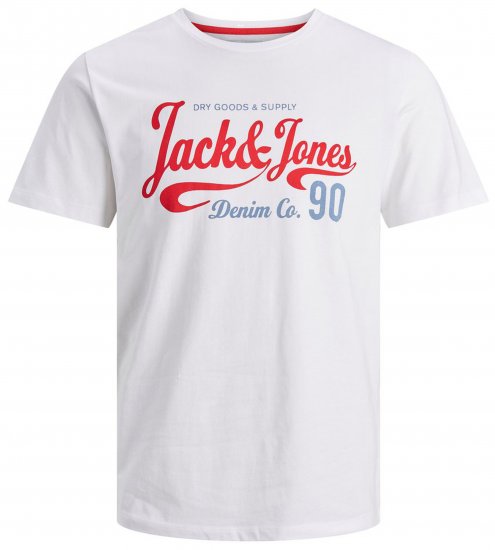 Jack & Jones JJMOON T-shirt White - Herren-T-shirts - Herren-T-Shirts in großen Größen