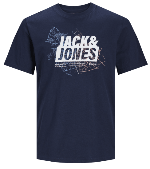 Jack & Jones JCOMAP LOGO T-Shirt Navy Blazer - Herren-T-shirts - Herren-T-Shirts in großen Größen
