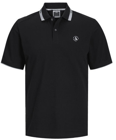 Jack & Jones JCOHASS LOGO Polo Black - Polo-shirts für herren - Polo-Shirts für Herren in großen Größen