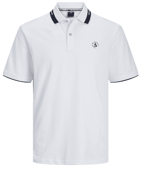 Jack & Jones JCOHASS LOGO Polo White - Polo-shirts für herren - Polo-Shirts für Herren in großen Größen