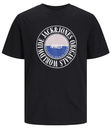 Jack & Jones JORCOBIN T-Shirt Black - Herren-T-shirts - Herren-T-Shirts in großen Größen