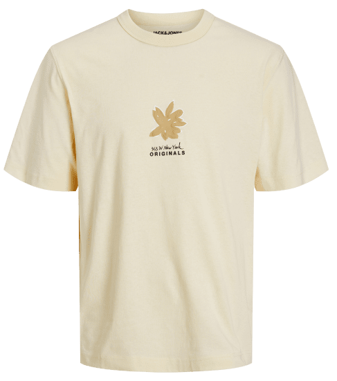 Jack & Jones JOREASTER ACTIVITY T-Shirt Buttercream - Herren-T-shirts - Herren-T-Shirts in großen Größen