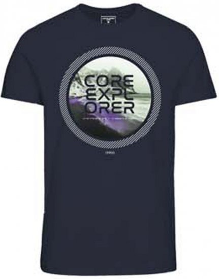 Jack & Jones JCOLOGO PRINT T-Shirt Navy Blazer - Herren-T-shirts - Herren-T-Shirts in großen Größen