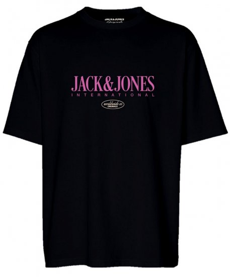 Jack & Jones JORLUCCA T-Shirt Black - Herren-T-shirts - Herren-T-Shirts in großen Größen