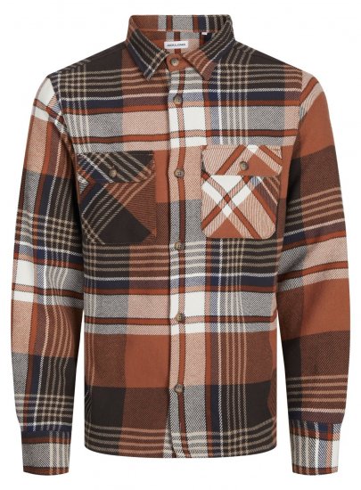 Jack & Jones Darren Flannel Overshirt braun - Herrenhemden - Herrenhemden in großen Größen