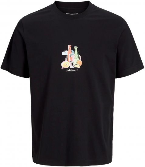 Jack & Jones Varenna Crew Neck T-Shirt Black - Herren-T-shirts - Herren-T-Shirts in großen Größen