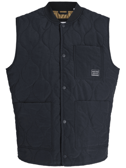 Jack & Jones Hero Liner Quilted Gilet Vest Black - Westen - Outdoor-Westen in großen Größen