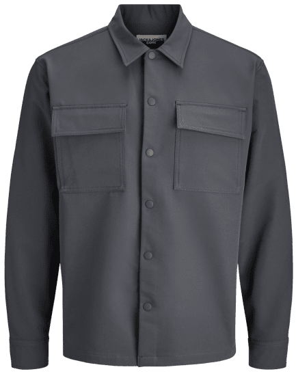 Jack & Jones Point Commute Long Sleeve Shirt Black Oyster - Herrenhemden - Herrenhemden in großen Größen