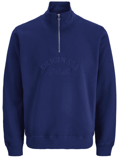 Jack & Jones Bleecker Branding High Neck Sweatshirt Ocean Cavern - Herren-sweater und -hoodies - Herren-Sweater und -Hoodies in großen Größen