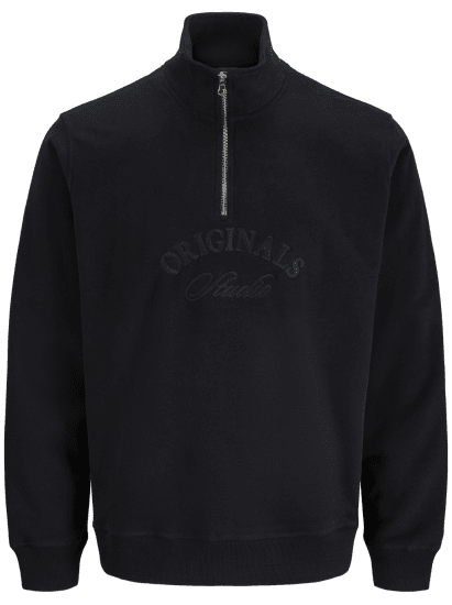 Jack & Jones Bleecker Branding High Neck Sweatshirt Black - Herren-sweater und -hoodies - Herren-Sweater und -Hoodies in großen Größen