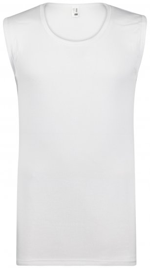 Adamo Royal Fine Ribbed Sleeveless Under-T-shirt White - Herrenunterwäsche & bademode - Herrenunterwäsche & Bademode in großen Größen