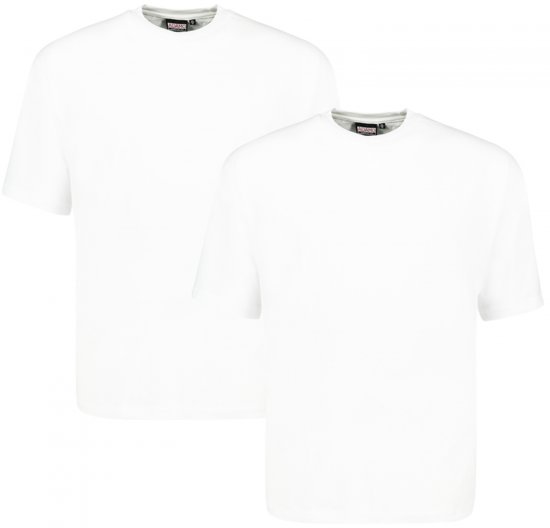 Adamo Marlon Comfort fit 2-pack T-shirt White - Herren-T-Shirts in großen Größen - Herren-T-Shirts in großen Größen