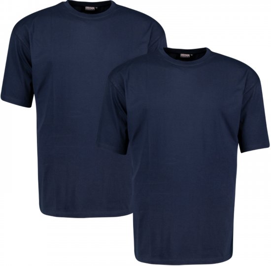 Adamo Marlon Comfort fit 2-pack T-shirt Navy - Herren-T-Shirts in großen Größen - Herren-T-Shirts in großen Größen