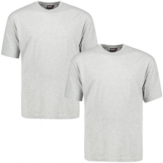 Adamo Marlon Comfort fit 2-pack T-shirt Grey - Herren-T-shirts - Herren-T-Shirts in großen Größen