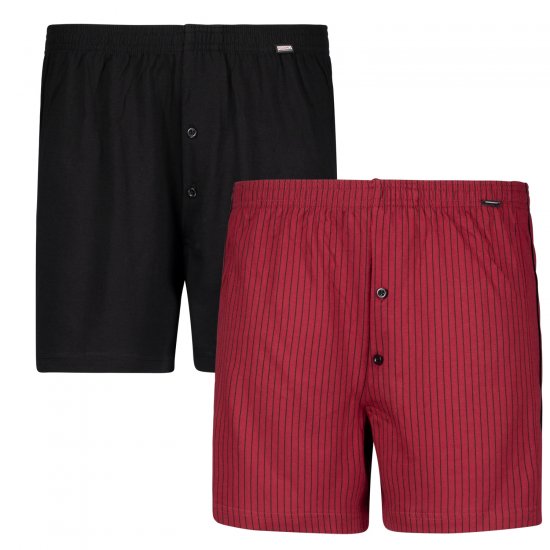 Adamo David Boxershorts 2-pack Burgundy/Black - Herrenunterwäsche & Bademode in großen Größen - Herrenunterwäsche & Bademode in großen Größen