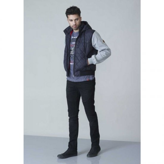 D555 Willie Hooded Quilted Jacket with Fleece sleeves - Herren jacken - Herren Jacken in großen Größen