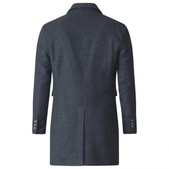 D555 Terry Checked Overcoat Charcoal - Herren jacken - Herren Jacken in großen Größen